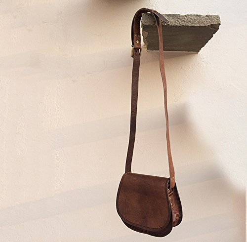 Handmade leather crossbody satchel purse bag for women