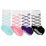 4-Pack juDanzy girls tall knee high socks Funky, Ballet, Mary Jane, Chevron for baby, toddler & girl (4-6 Years, Ballet)