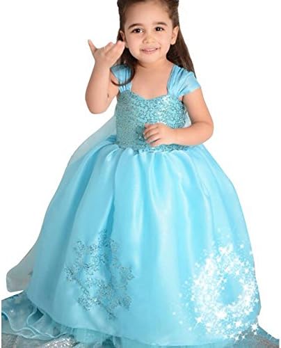 BD Baby Girl's Snow Queen Dress Costume Party Princess Dress Sequined Dress, 7