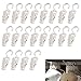 Vinbee 20 PCS Laundry Hooks with Clips Super Strong Plastic Home Travel Swivel Hanging Hanger Closet Organizer Clamps Socks Boot Bras Towels for Bathroom Wardrobe Kitchen Office - 4.3 Inches (White)