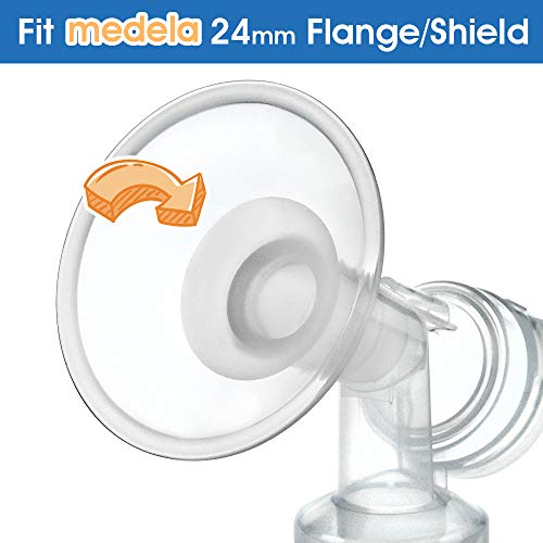 insertos de brida maymom de 17 mm para protectores / bridas medela y spectra de 24 mm. úselo con medela freestyle y sonata para reducir el túnel del pezón hasta 17 mm; también se adapta al embudo freemie de 25 mm. 2pc / cada uno