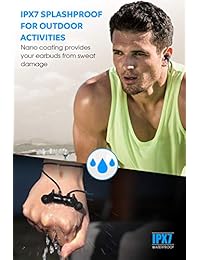 dudios auriculares Bluetooth Magnético Inalámbrico de auriculares IPX6 Sweatproof Deportes auriculares con micrófono (cancelación de ruido CVC 6.0, 8 horas de tiempo de música, AptX estéreo, ajuste seguro y ligero), color negro, Negro