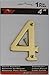 ZW Hardware A200 4 Inch Brass Bright Brass House Number 4
