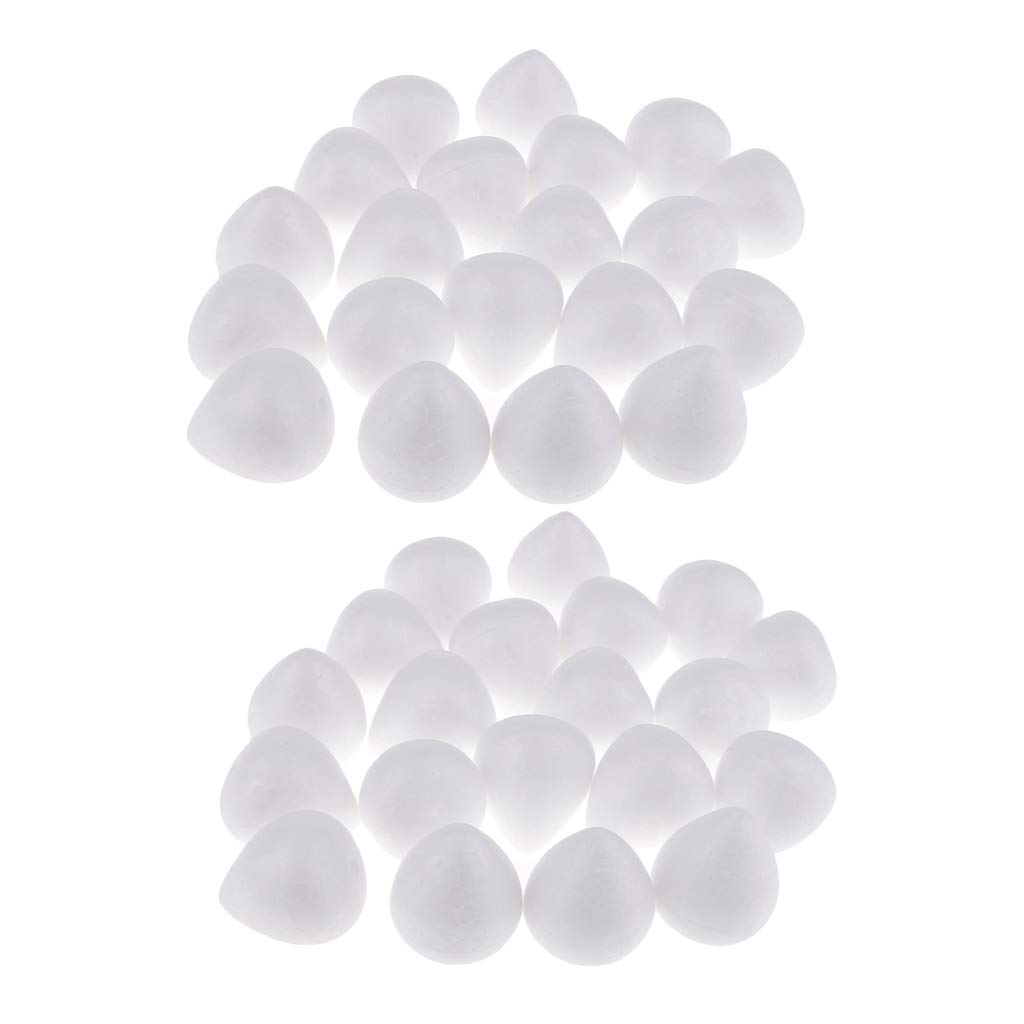 Unknown Craft Foam Balls Water Drop Modeling Shaped Heart DIY Handmade White Foam Rose Buds Floral Accessories Foams 40Pcs
