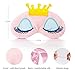 Nipoo 2 Pcs Cute Girl Eye Mask Cover for Sleeping, Princess Crown Travel Eye Shades Sleep Blindfold Mask（Pink + SkyBlue）