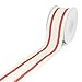 CT CRAFT LLC Ivory Cotton Red Stripes Ribbon 1.5
