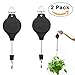 YBLNTEK 2 Plant Pulley Retractable Hanger Hanging Planters Flower Basket Hook Hanging Garden Baskets Pots and Birds Feeder Pull Down Plant Hanger with 2 Large Screw Hooks Ceiling Hooks