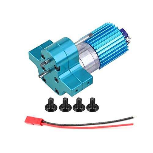 Leoie Premium New 370 Brushed Motor with Alloy Heat Sink Gear Box Set for WPL Henglong C14 C24 B14 B24 B16 B36 4x4 6x6 Upgraded Parts Gearbox Assembly (Silver) - Thumbnail 4