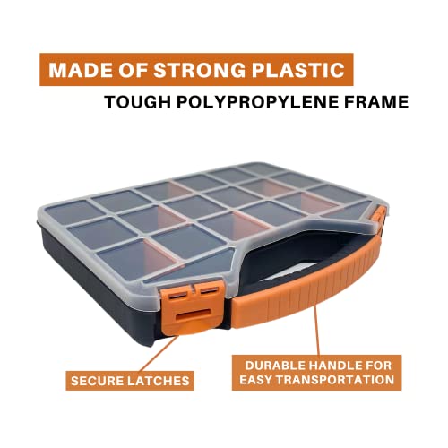 Massca Hardware Organizer box with dividers 18 Compartments Small