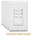 Enerlites Bathroom Timer Countdown Switch, HET06A-R | In-Wall Electrical Timer for Fans, Electrical Outlets, Indoor and Outdoor lights,with On/Off switch | White - 5 Pack