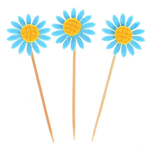 NUOMI 36Pcs Flower Cupcake Toppers Decorations Kids Birthday Party Food Picks Supplies, Cake Muffin Decorating Toppers Baby Shower Christmas Favors for Boy Girl, Sunflowers - Thumbnail 4
