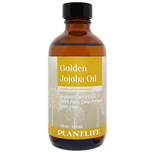 PlantlifeGolden Jojoba Carrier Oil - Cold Pressed, Non-GMO, and Gluten Free Carrier Oils - for Skin, Hair, and Personal Care - 4 oz