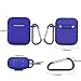 ZALU Compatible for AirPods Case with Keychain, Shockproof Protective Premium Silicone Cover Skin for AirPods Charging Case 2 & 1 (AirPods 1, Blue)