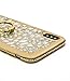 eaLAB Luxury Compatible with iPhone x Glitter Case Bling with Ring Diamond Cover 3D Crystal Spark i Phone 10 with 2 pcs Tempered Glasses