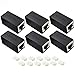 Dingsun RJ45 Coupler, Ethernet Extender, Female to Female Network Coupler Compatible Cat5 /Cat5e /Cat6 /Cat7 Ethernet Cable Extender Adapter (Black, 6Pack)
