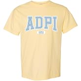 Alpha Delta Pi Comfort Colors Tshirt | ADPi White Athletic Sorority Comfort Colors Tee