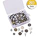 80 Sets Jeans Button Tack Buttons Metal Replacement Kit with Rivets Storage Box, 8 Styles