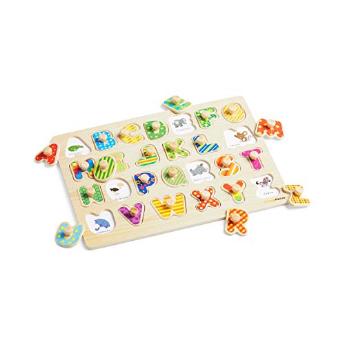 5 Wooden+Peg+Puzzle+toddlers+Alphabet