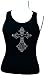 Iron on Hot Fix Rhinestone Motif Design Cross 6