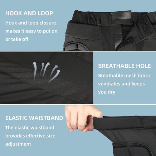 3D Protective Butt Pads for Ski, Hip Protection Pads Shorts 3D EVA with Knee Pads, Crash Pad Impact Gear for Snowboard, Ski and Skate, Protection for Tailbone, Hip, and Butt - XL Size