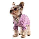 Size #12, Designer Pet Clothes, Lavender Dog Sweater, Classic Aran Knit, Soft and Cozy, My Pet Supplies