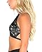 iHeartRaves Fancy Floral Strappy Lace Bralette Bra Top (Black)