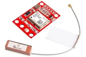 AirheadStorm NEO-6M GPS Module Board with Antenna, 3.3V/5V Power, 9600bps Baud Rate, Interface, Built-in for Arduino and Pi P