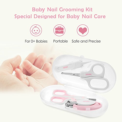 Baby Grooming Kit Baby Nail Clipper Set Baby Healthcare Set Includes Nail Clippers, Scissors, Nail File, Nasal Clip Baby Care Tools 4-in-1 Set with Box