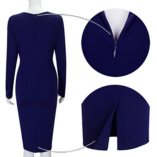 Patchwork Pencil Party Dress เดรส แฟชั่นชุดทำงาน Merope J ผู้หญิงs Round Neck Striped