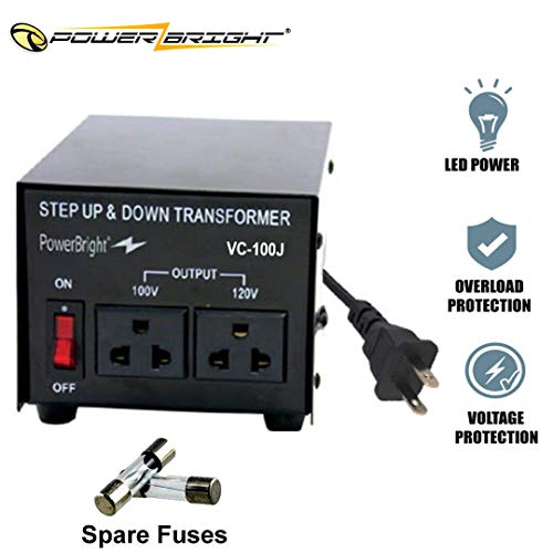PowerBright 100 Watts Japanese Voltage Transformers, Step Up and Down