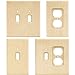 Franklin Brass Wood Square (3-Pack) Outlet Covers Unfinished Wood 1-Gang Wall Plate Single Duplex Switch Plates Electrical Guard W10397V-UN-C