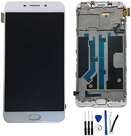 LCD Display Screen Digitizer Touch Screen Glass Panel Assembly Replacement for Oppo R9 R9m R9tm X9009 5.5Inch White w/Frame