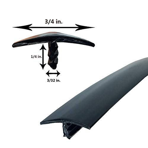 T-Molding Arcade Mame -Smooth Black - 3/4" - 20'