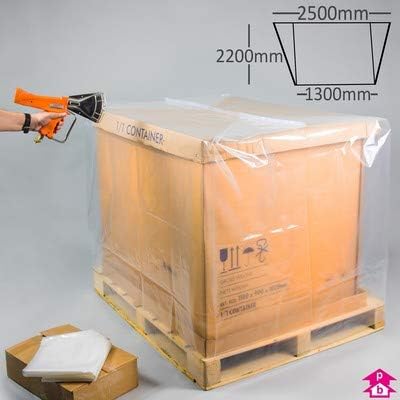 50 x cubierta de palé termorretráctil (1300/2500 mm x 2200 mm de alto) [COV4848L]: Amazon.es: Oficina y papelería