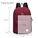 Vaschy Lightweight Backpack,20 Liters Classic Waterproof Collapsible Daypack for Sports and Traveling,Teenagers School Book Bag with Bottle Side Pockets Burgundy