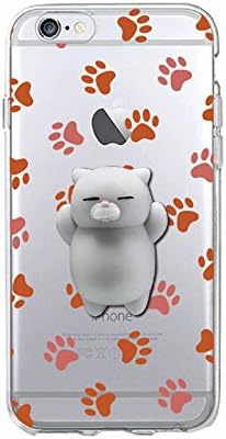 YangRun iPhone 6 6s Case Squishy Cat Cute Soft Silicone 3D Phone Back Cover for iPhone（cat2）