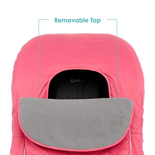 JJ Cole Car Seat Cover, Bright Pink Sassy Wave