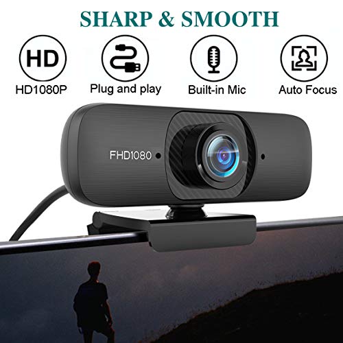 HD-Webcam-1080P-with-Microphone-for-PCComputerMac-Laptop-Desktop-USB-20-Web-Camera-with-Auto-Focus-Image-Optimization-for-Video-Streaming-Recording-Conference-Gaming-Online-Classes