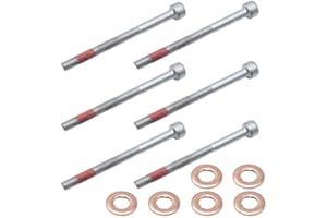 UOIENRT 6pcs Lower Fuel Injector Nozzle Seal Copper and Bolt Washer Replacement for Mercedes-Benz E320 2005-2009 E350, Sprint