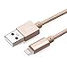 Ipone Cable,4FT Lightning Cable Nylon Braided -[Apple MFi Certified] Series - for iPhone 6S Plus 6 Plus SE 5S 5 iPad iPod (Gold)