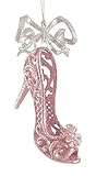 Glittery High Heel with Bow Hanging Christmas Ornament