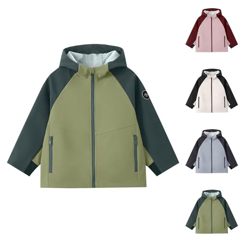 YCBMINGCAN Boys Girls Waterproof Jacket Kids Softshell Coat with Hood | Lightweight Windproof Rain Jacket for School Hiking Outdoor Wear Age 4-10