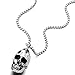 COOLSTEELANDBEYOND Large Stainless Steel Skull Pendant Necklace for Men High Polished with 30 Inches Wheat Chain