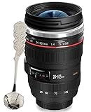 Camera Lens Coffee Mug,12.5 Oz - Exact Replica of Canon EF 24-105mm Travel Lens Mug Comes with Premium Spoon,BPA Free Photo Coffee Mugs Thermos Gift for Photographers-Chasing YEC