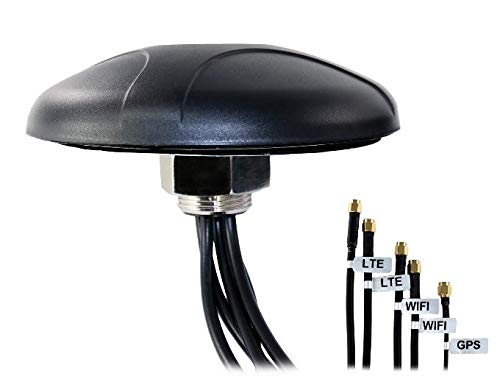 UniteCom 5in1 Heavy Duty Outdoor Combo LTE 4G 5G & Wi-Fi & GPS Antenna Combination Rugged Anti Vandal External Waterproof IP67 Combi - Buildings, Camping, Vehicle, Car, Caravan, Camper Van