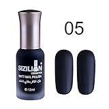 Matte Dull Nail Polish XUANOU 12ml Fast Dry Long Lasting Nail Art Matte Nail Polish Gel (Black)