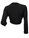 eVogues Women's Black 3/4 Sleeve Cropped Bolero Shrug