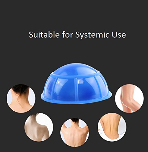 Healthcom Silicone Cupping Set Acupuncture Cupping Therapy Set Professional Body Massage Cup Set,12 Pcs(Blue)