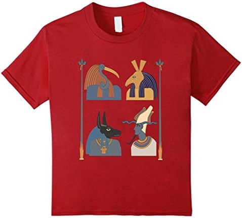 unisex-child Egyptian Pharaoh Hieroglyphics T-Shirts 6 Cranberry