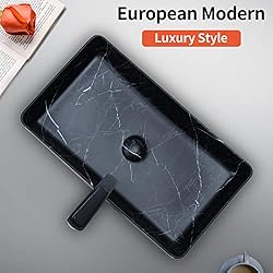 Davivy 23.6'' x 13.3'' Nordic Marbling Matte Black